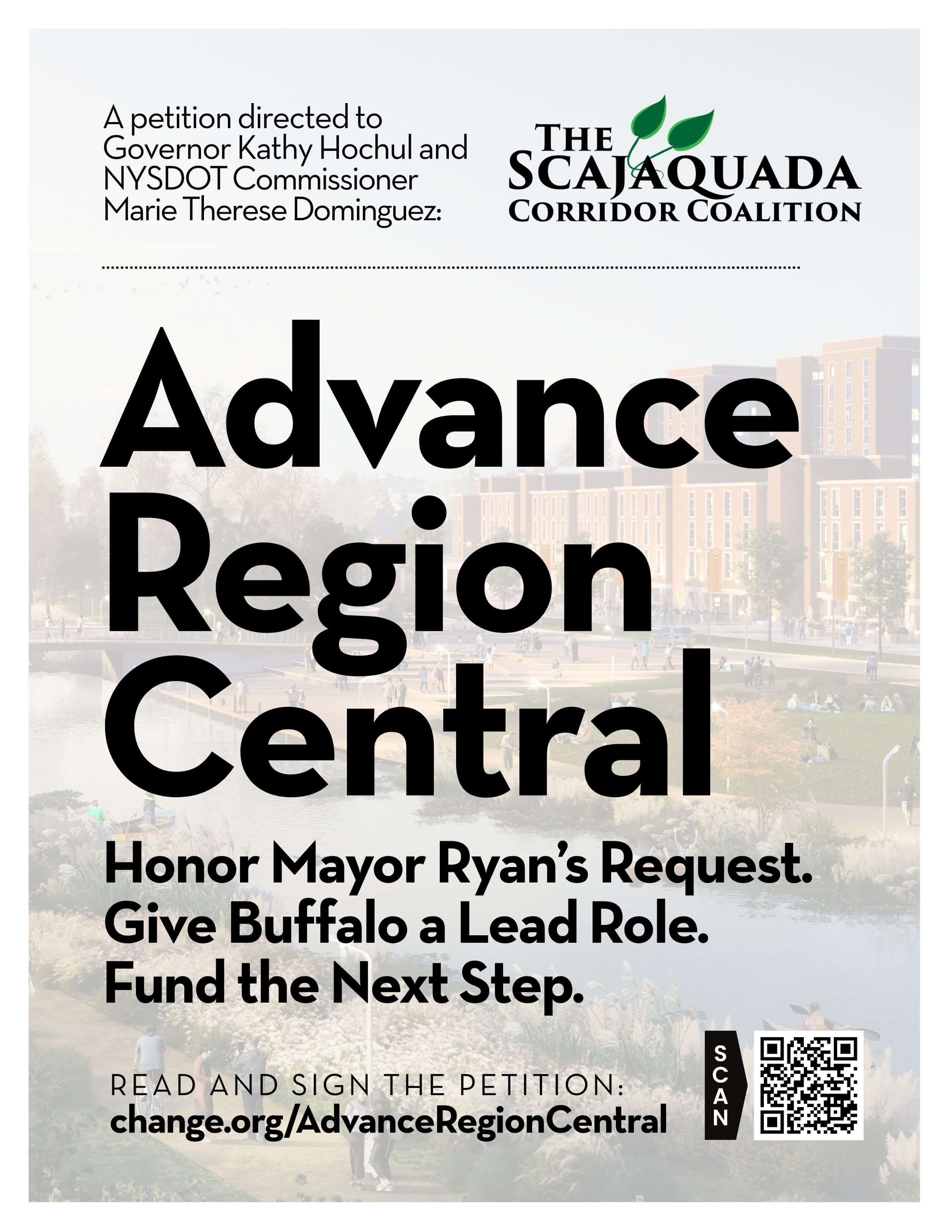 A petition directed to Kathy Hochul and NYSDOT Commissioner Marie Therese Dominguez: Advance Region Central. Honor Mayor Ryan's request. Give Buffalo a lead role. Fund the next step.
